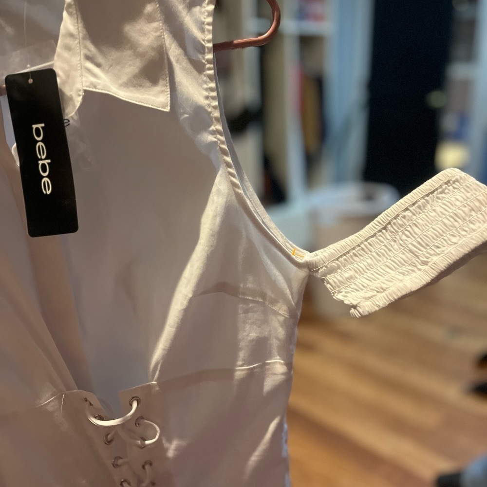 Bebe Elegant White Blouse - Picture 4 of 6